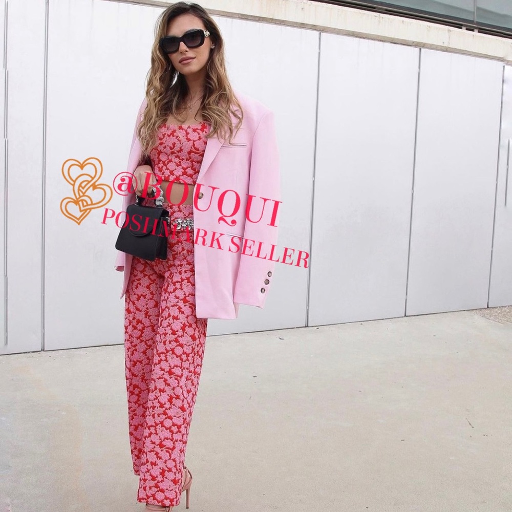 BLOGGERS FAV ZARA FLORAL PRINTED PINK JEWEL PANTS